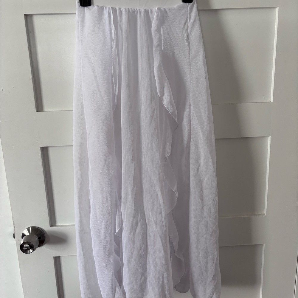 SHEIN White Maxi A-Line Pleated Skirt